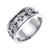 950 Platinum 9mm Celtic Fleur de Lis Ring 4025
