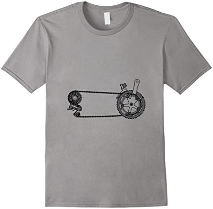 Men's Bicycle Drivetrain Derailleur T-Shirt Love Cycling Tee Medium Slate