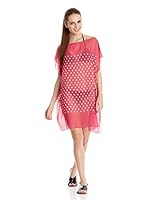 ADMAS Vestido Playero Small Dots & Pleats (Fucsia)