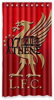 DONGMEN LFC Liverpool Football Club Logo Red Ployester Window Curtain 52"x96" One Piece Perfect for Living Room Bedroom Bathroom Kitchen and Kids' Room