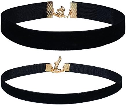 Swioo 2Pcs Womens Girls Black Velvet Choker Necklace Lace Choker Tattoo Necklace