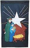 Manger Scene Outdoor Appliqued Flag 28" X 48"