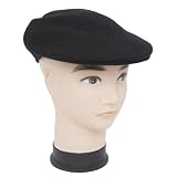 FLOSO® Mens Plain 100% Pure Wool Flat Cap