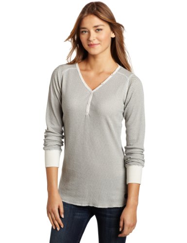 Carve Designs Womens Solano Beach Thermal Top, Gunmetal Herringbone, Medium