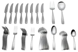Yamazaki Bolo 42-Piece Stainless Steel Flatware Set, Service for 8