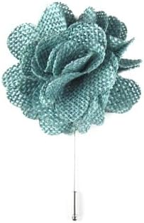 Suited Man Men's Burlap Pin Lapel Flower Caribbean Green