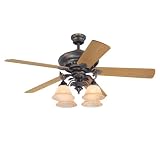 Westinghouse 72269 English Manor Four-Light 56-Inch Five-Blade Ceiling Fan, Weathered Antique Brass with Aged Alabaster Globes