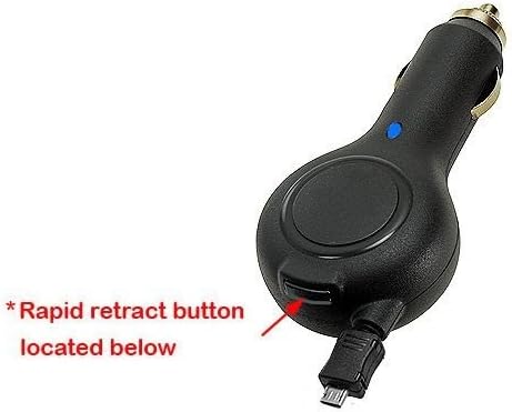 High Grade (Tangle Free) Retracting Car Charger Adapter for Use w/ Jabra Solemate Max Speaker