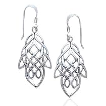 Unique Celtic Knot Maple Leaf Large Earrings