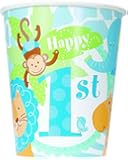9oz Blue Safari First Birthday Paper Cups, 8ct