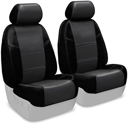 Coverking Custom Fit Front 50/50 Bucket Seat Cover for Select Toyota 4Runner Models - Premium Leatherette (Charcoal Gray with Black Sides)