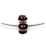 Sterling Silver Baltic Cherry Color Amber Pandora Bead with Bracelet 8