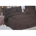 15 Pc Black King Microsuede Corduroy Luxioury Comforter Set and Windows Curtains Bedding in Bag