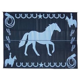  Mings Mark LK1 9 inch X 12 inch Black/Silver Lucky Horse Mat