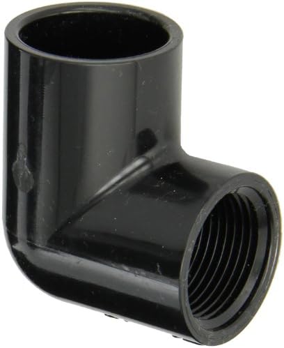 Spears PVC Pipe Fitting, 90 Degree Elbow, Schedule 40, Black, Socket x NPT Female