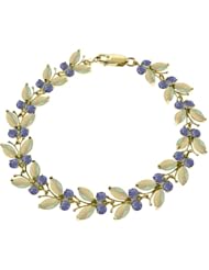 14k Gold Butterfly Bracelet with Genuine Opals & Tanzanites