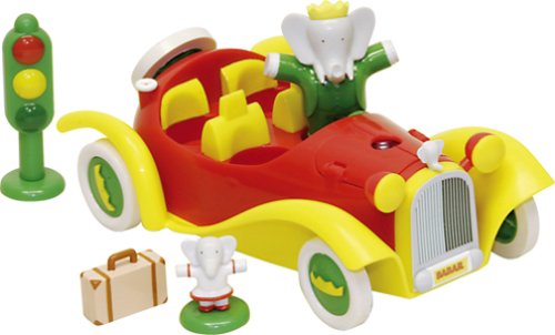 Lansay - Jouet 1er âge - Babar En Voiture + 2 Personnages
