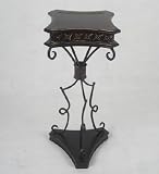Privilege 55025 Iron & Wood Pedestal - Vintage Black