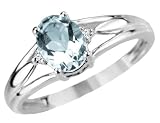 Aquamarine Gemstone Ring With Diamonds In White Gold