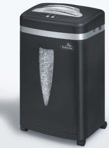 Fellowes MS-450Cs Microshred Aktenvernichter DIN Sicherheitsstufe 4 Partikelschnitt, 7 Blatt, Schwarz/Silber