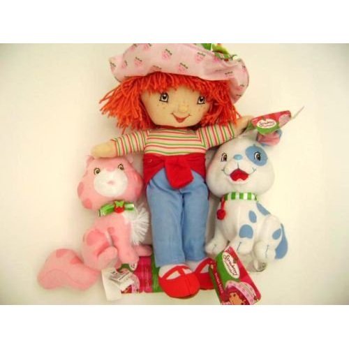 Strawberry Shortcake Classic Plush Doll with Custard Cat and Pupcake