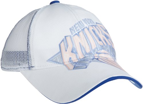 NBA Women's Slouch Adjustable Mesh Back Hat - Er43W, New York Knicks, One Size , New York Knicks , White