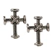 Stud Earrings Sterling Silver - Medieval Cross