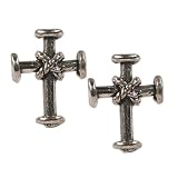 Stud Earrings Sterling Silver - Medieval Cross