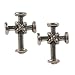 Stud Earrings Sterling Silver - Medieval Cross