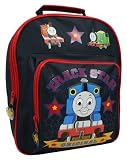Thomas Track Star Backpack,front Pocket With Thomas Picture,star Tags On Zip, Black