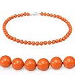 Genuine Swarovski Crystal Pearl Necklace- Coral (8mm)