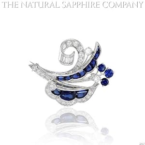 Natural Sapphire Brooch diamonds 1.25ct. total. (J3417)