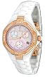 Le Chateau #5824 Women's Rose Gold Trim White Ceramic Chronograph Watch