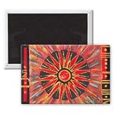 1st Jan, the Golden Dawn by Sabira Manek - 3x2 inch Fridge Magnet - large magnetic button - Magnet