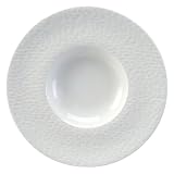 Apilco Aqua 10.6-Inch Deep Plate, White Embossed by 
