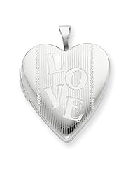 Sterling Silver 20mm with LOVE Heart Locket 18" Necklace