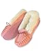 Mocassins femme en daim fourrés avec semelle en PVC.