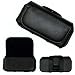 Executive Black Horizontal Leather Side Case Pouch with Belt Clip and Belt Loops for Motorola Droid A855 [Accessory Export Packging]
