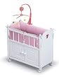 Best Quality White Doll Crib w/Cabinet, Bedding &amp; Mobile By Badger