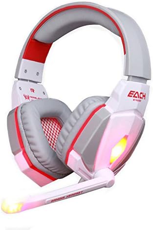 Gaming Headphone Headset with Mic for PC Computer Game With Noise Canelling &amp; Volume Control KOTION EACH G2000 (White)