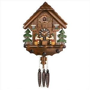 Musical Cuckoo Clock with Two Beer Drinkers Raise Mugs Design