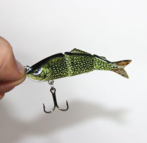 Lovso Fish® New 2.5 Inch Small Micro Multi Jointed Fishing Lure Pike Life Like 3d Hard Lure Swimbait Minnow Crank Shad Herring Bait Bass Pike Muskie Crap Crucian Green 03 G