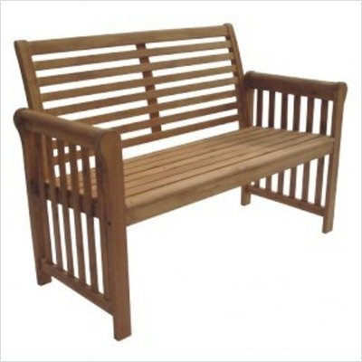 DC America SEL208 Sequoia Bench Hardwood with Natural Finish