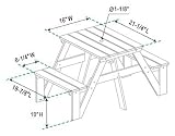 Lohasrus Kids Picnic Table 20331 – Passed Safety Standards ASTM F963-07, Dual Non-toxic Clear Painted Fir, for ages 2 to 6, Free Drawing Book