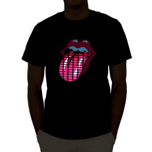 Emazing Lights Lips Sound Activated Light Up Rave Shirt