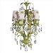 Jubilee Collection Four Light Mackenzie Chandelier with Pink Shade in Pistachio