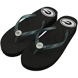 NFL Green Bay Packers Womens Wedge Flip Flops - Black (9/10)