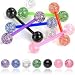 PunkJewelry Zungenpiercing Bioflex GLITZER - 7er SET Bioflex (flexibler Kunststoff)
