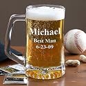 Personalized Glass Beer Mug In Wedding Party Designs