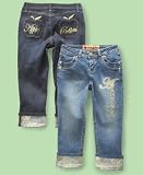 Apple Bottoms - Apple Bottoms Little Girl Foiled Denim Capris